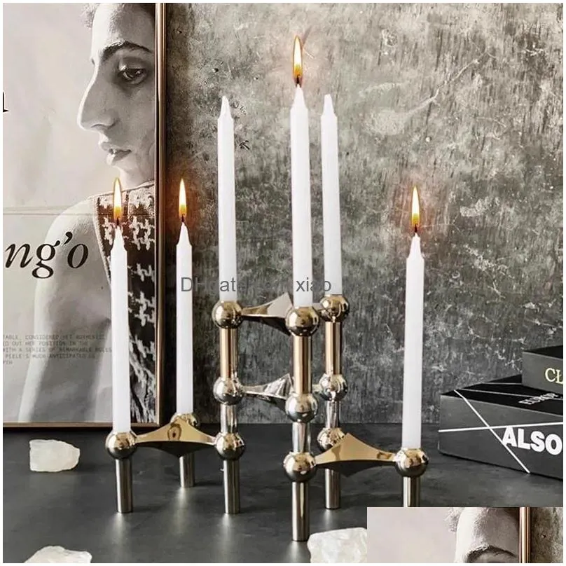 candle holders geometric aesthetic candles candelabro pedestal nordic luxury metal small modern kaarshouder decorations