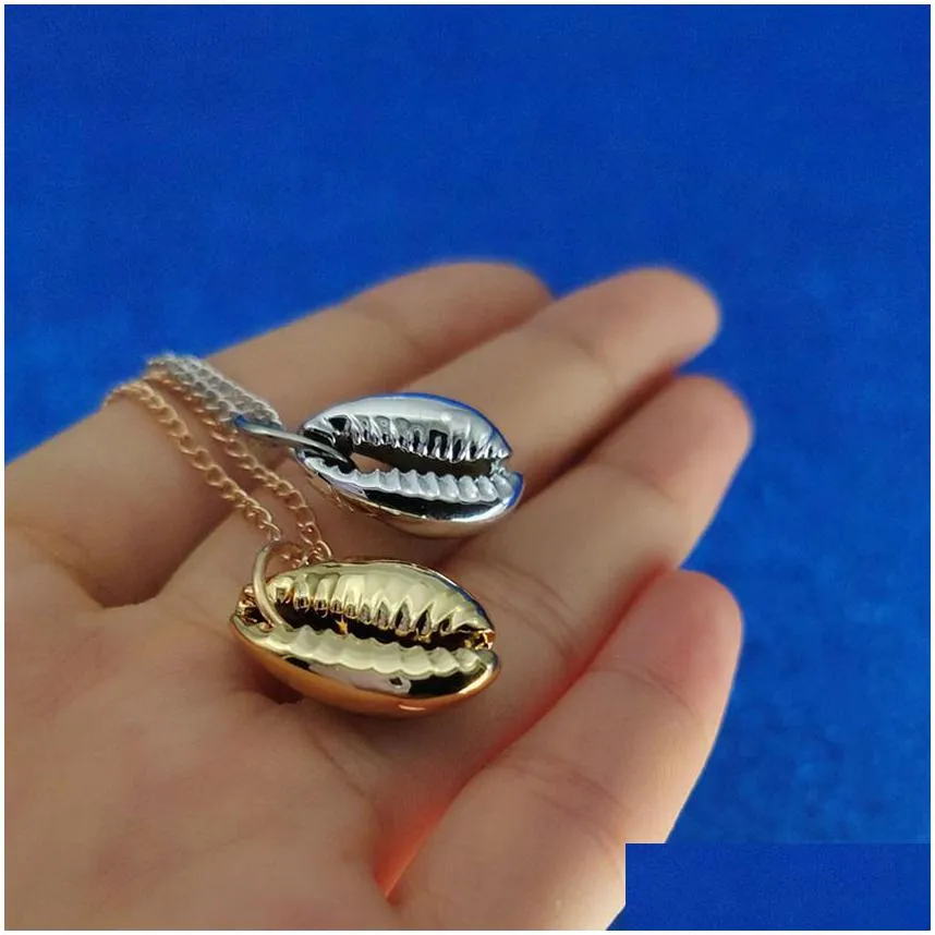 necklace metal shell silver gold shells necklaces pendants women fashion jewelry will and sandy drop ship