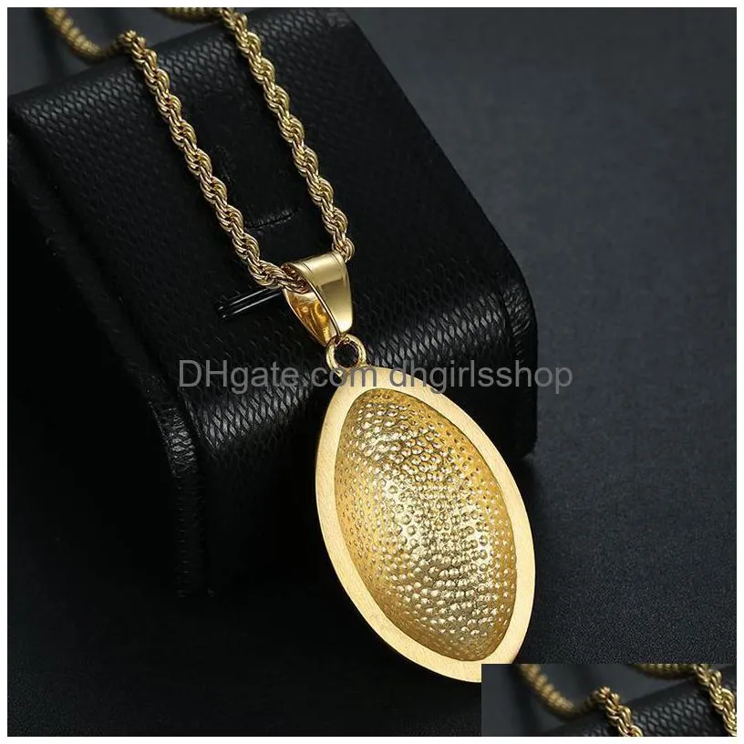 rugby pendant necklace metal mens hip hop necklace fashion jewelry accessories