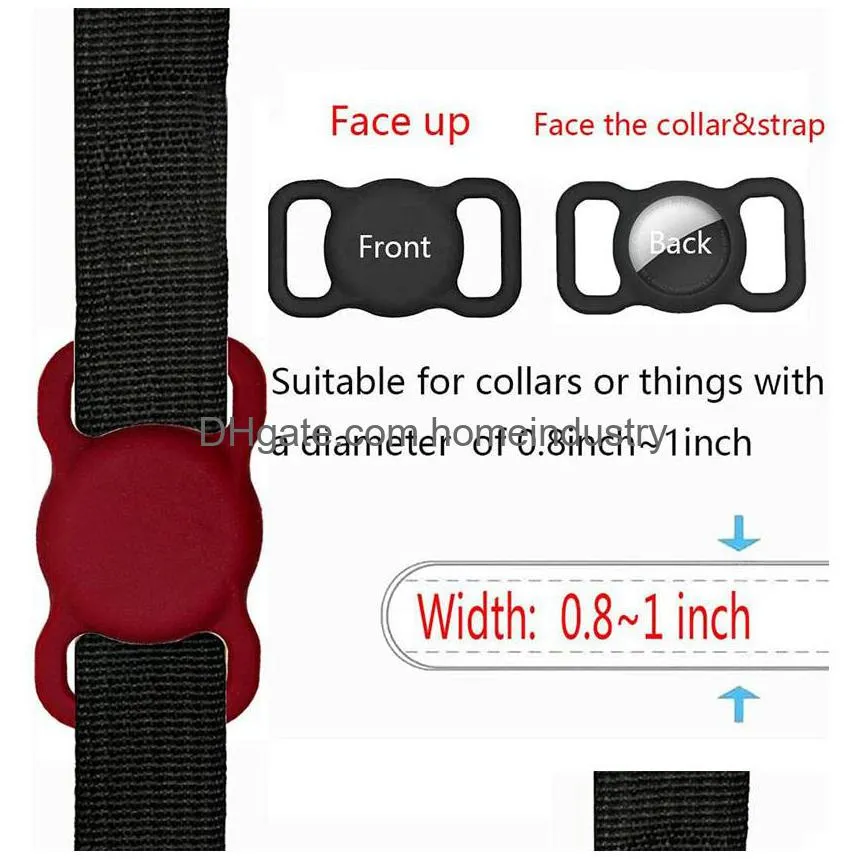 wholesale 15 color case compatible with  airtag dog collar pet loop holder soft silica gel cases for air tags dogs supplies red