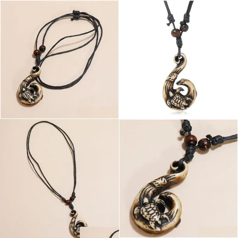 turtle necklaces animal ocean wave sea adjustable long chain resin fashion jewelry necklace for women men hip hop fashion jewelry gift