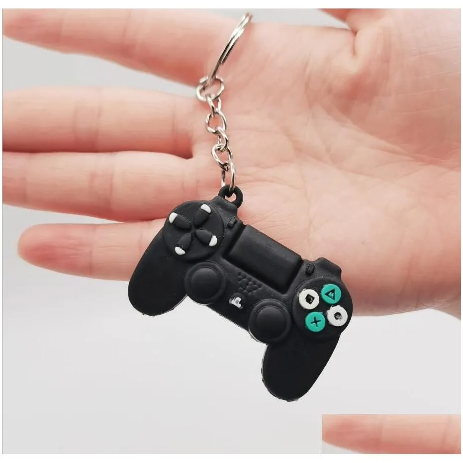 key chain for men and women cartoon gamepad model keyring pvc flexible glue material fashion mixed color car bag keychain charm pendant buckle jewelry