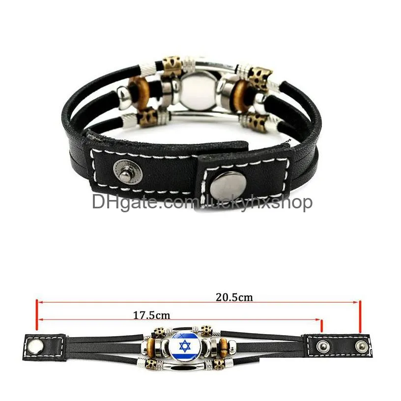 leather bracelet for women punk style multi-layer braided beaded bracelet jewelry