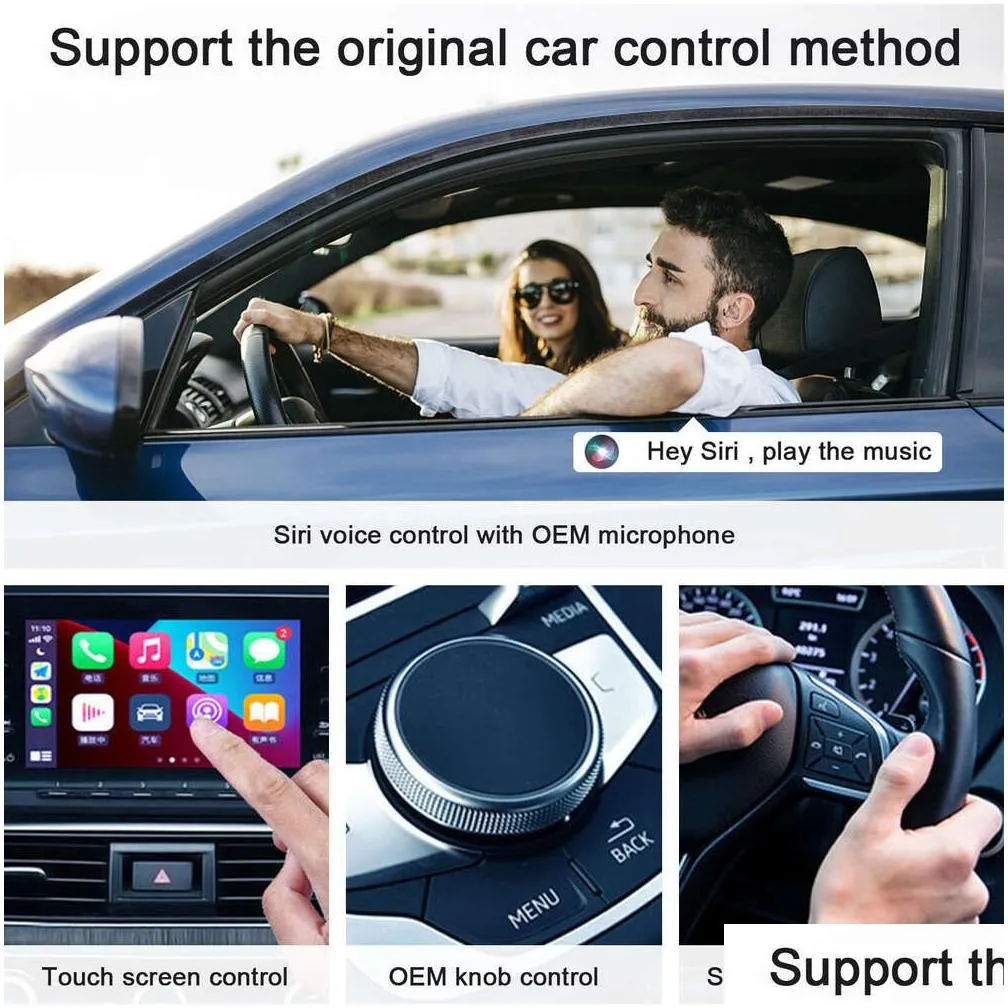  wireless carplay adapter for android/ wired to wireless carplay dongle plug and play usb connection auto car adapter