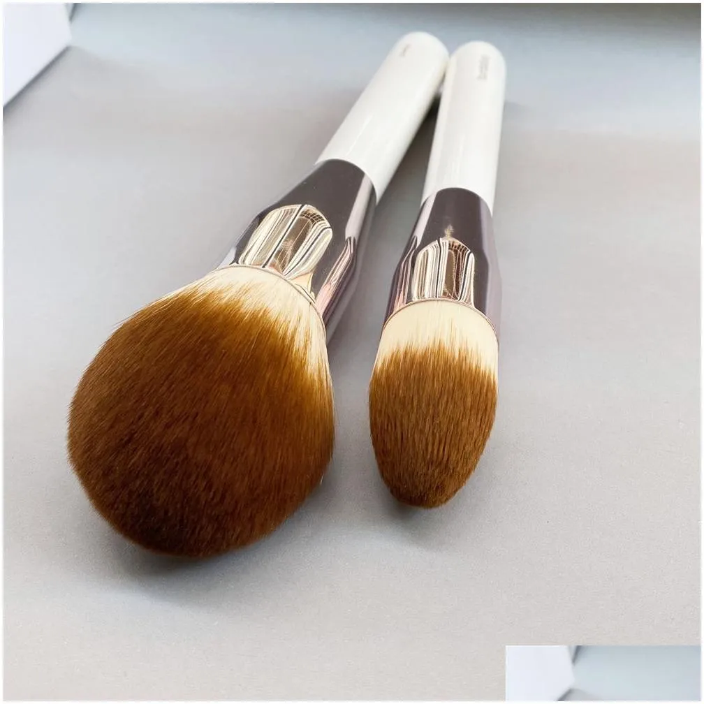 lm the powder foundation makeup brushes - soft synthetic hair large powder flawless finish cream liquid cosmetics brushes beauty tools