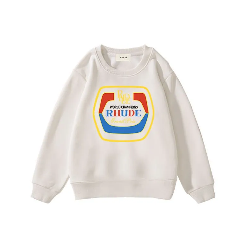 Childrens Sweatshirt Rhude Fashion Luxury Designer Sweatshirts For Boys Girls Kids Hoodies Round Neck Hoodie Letter Printing Pullover Kid