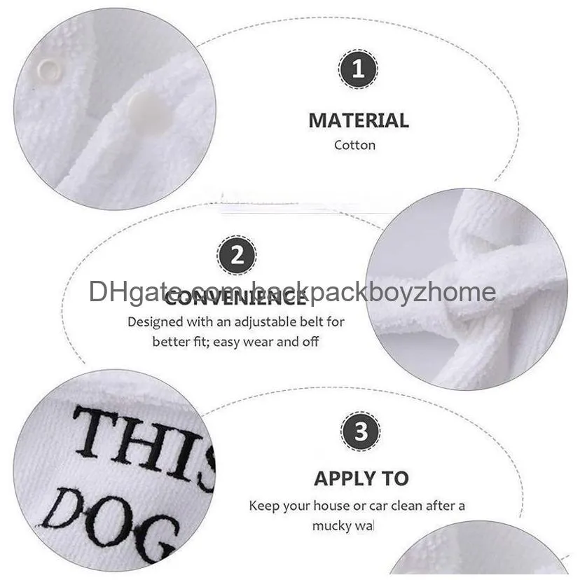 pet bathrobe with hood thickened luxury soft cotton dog apparel dog pajamas quick drying and super absorbent night gown bath robe for small medium dogs white l