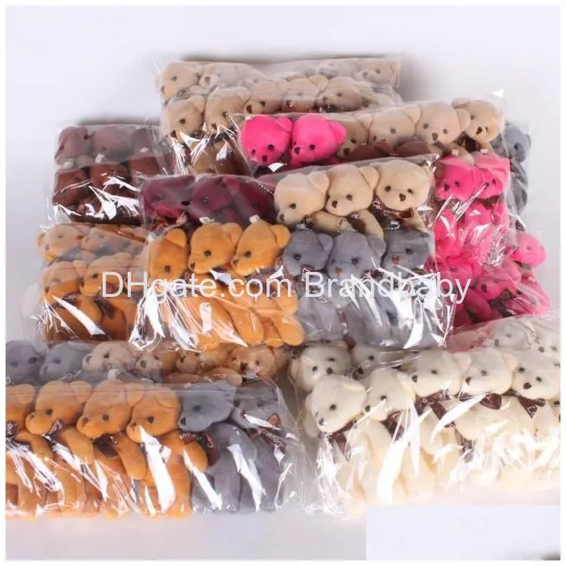 12pcs wholesale soft stuffed bear plush mini teddy dolls toy small gift for party wedding keychain bag pendant