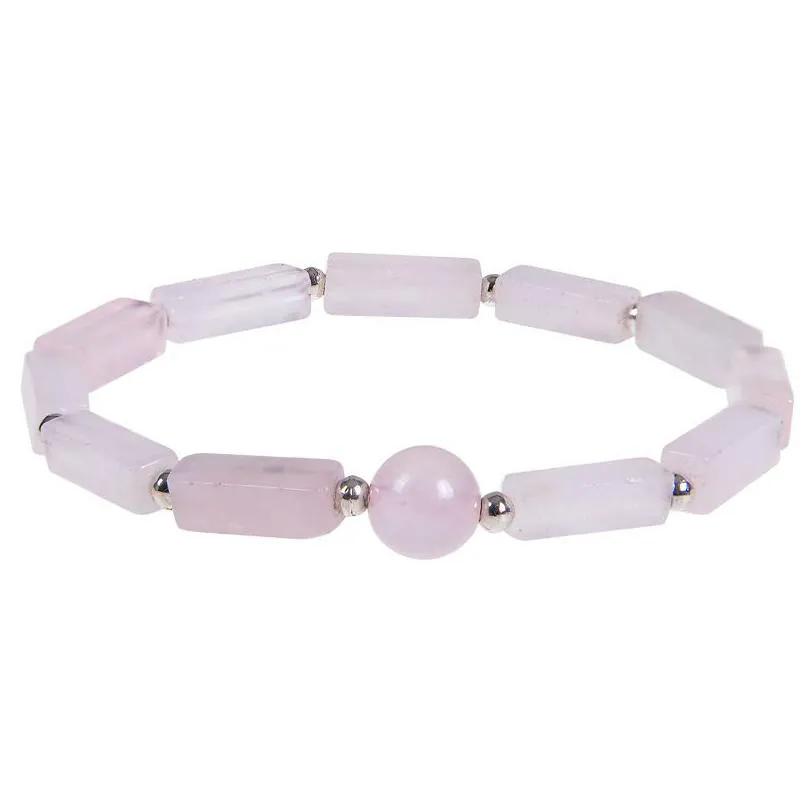 natural stone amethyst bracelet long square gemstones healing crystal stretch beaded gem stone bracelets fashion jewelry