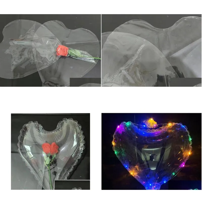 clear heart bobo ballon large size for party decoration 40cm