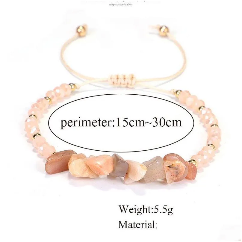 stones bracelet irregular natural stone bracelet beads chips jewelry amethyst aquamarine rose quartz bracelets for women