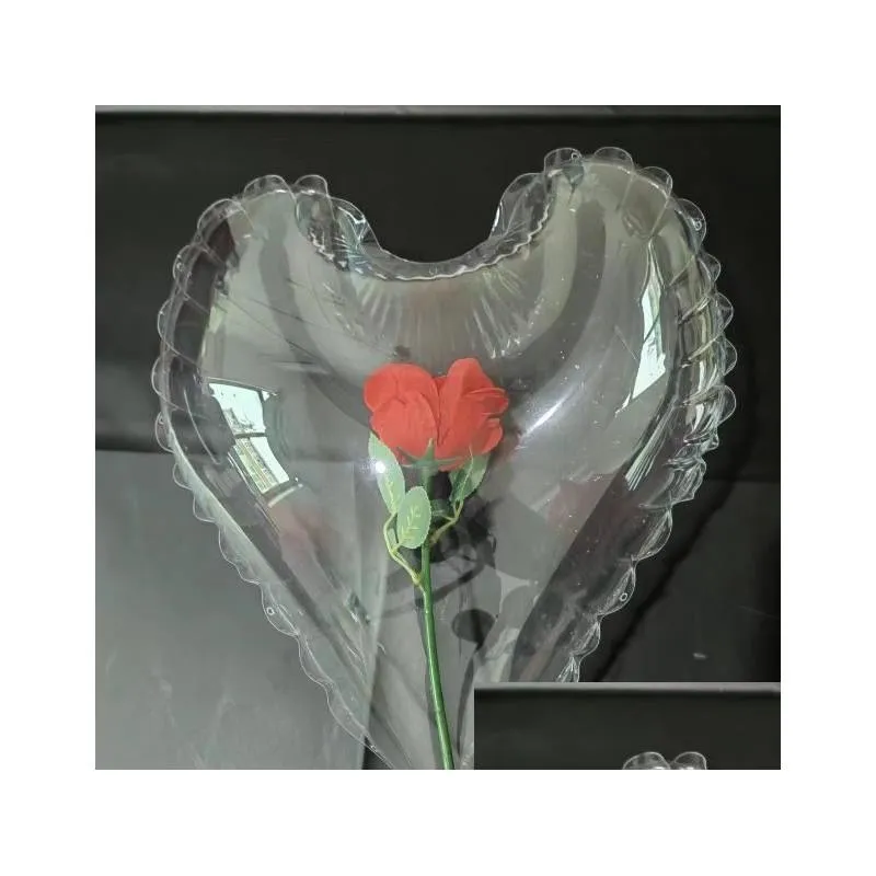 clear heart bobo ballon large size for party decoration 40cm