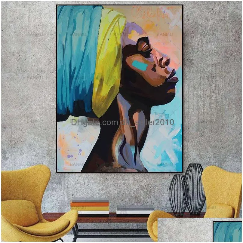 canvas painting wall art pictures prints colorful woman on canvas no frame home decor wall poster decoration for living room1198726