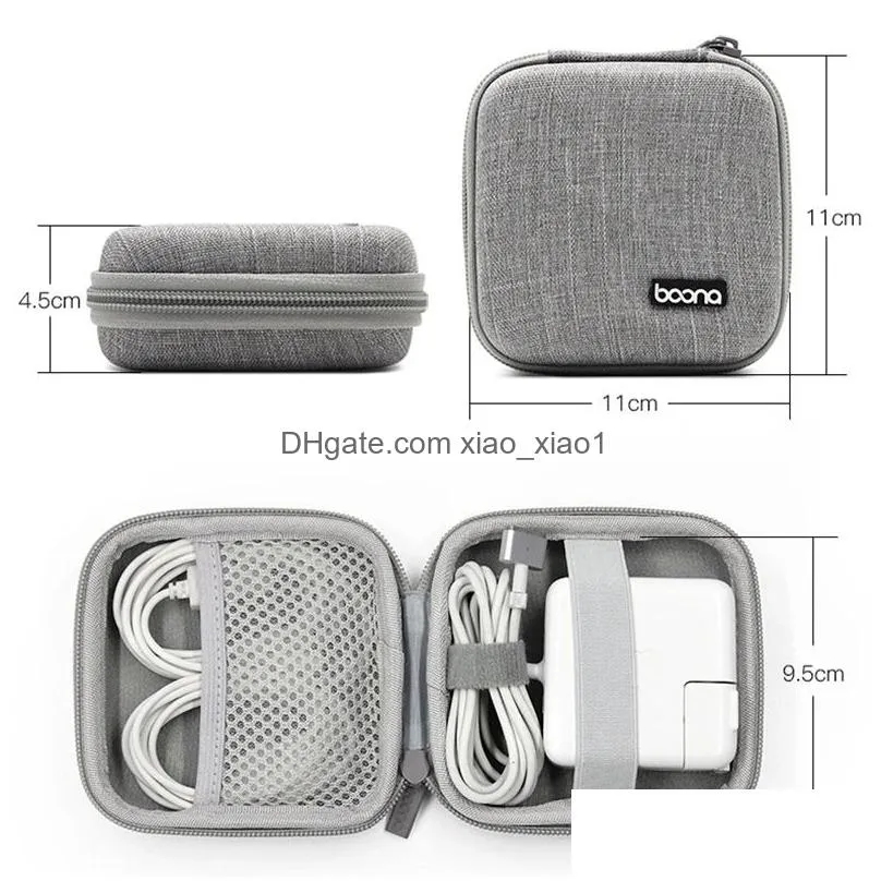 portable earphone storage bag data cable organizer bag multifunctional digital gadgets case  protective cover