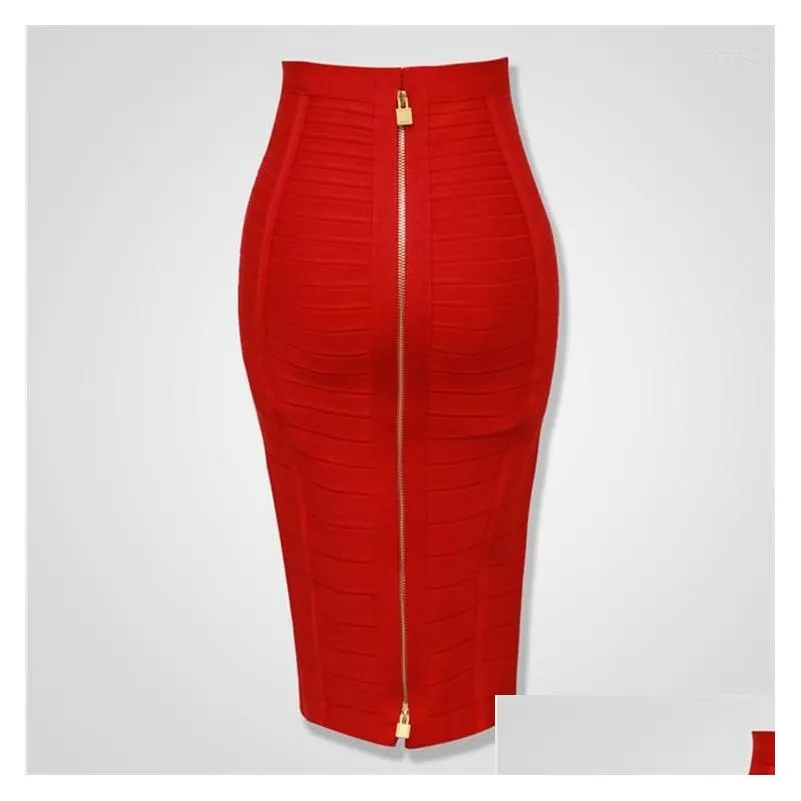 skirts elastic bodycon pencil skirt for women sexy zipper closure sizes xl xxl orange blue black red white pink summer