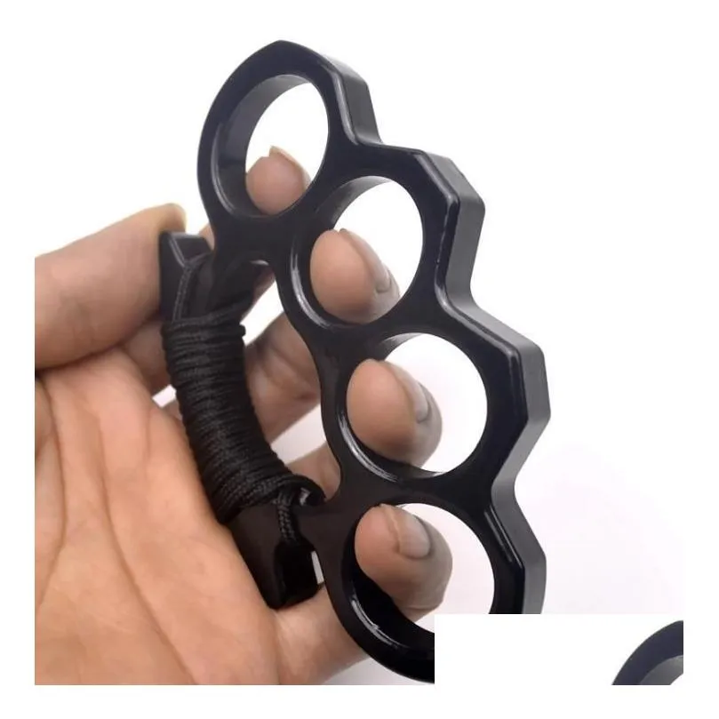 high quality metal four finger brass knuckle duster outdoor camping self defense portable edc ring tool