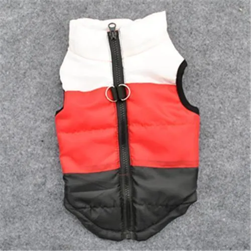 dog clothing winter thickened dog padded jacket vest feather silk cotton traction buckle