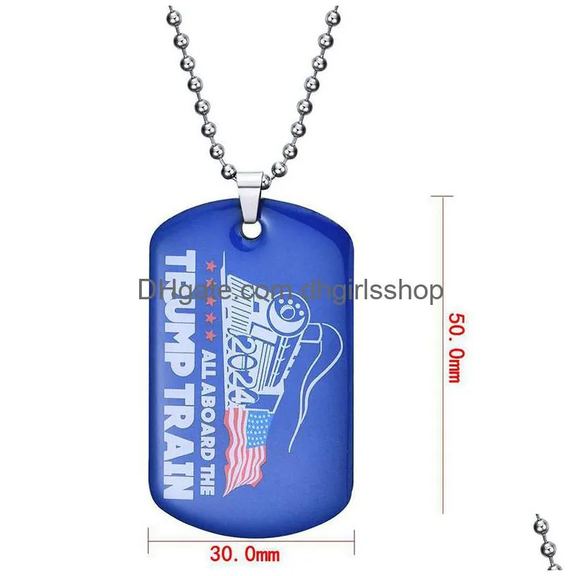 2024 trump pendant necklace stainless steel us american election necklaces creative gift decoration supplies 5 styles