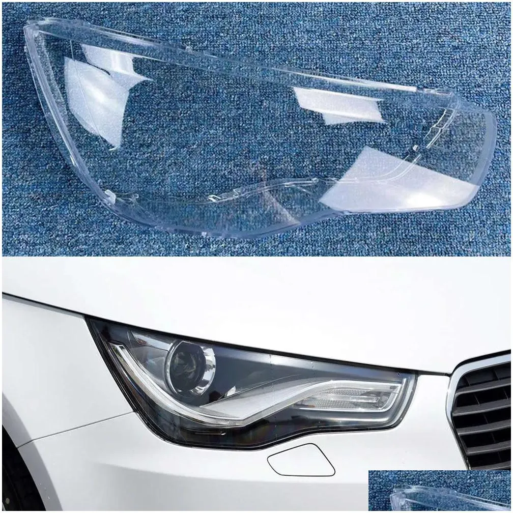 auto case headlamp caps for audi a1 2011-2014 car front headlight lens cover lampshade lampcover head lamp light glass shell