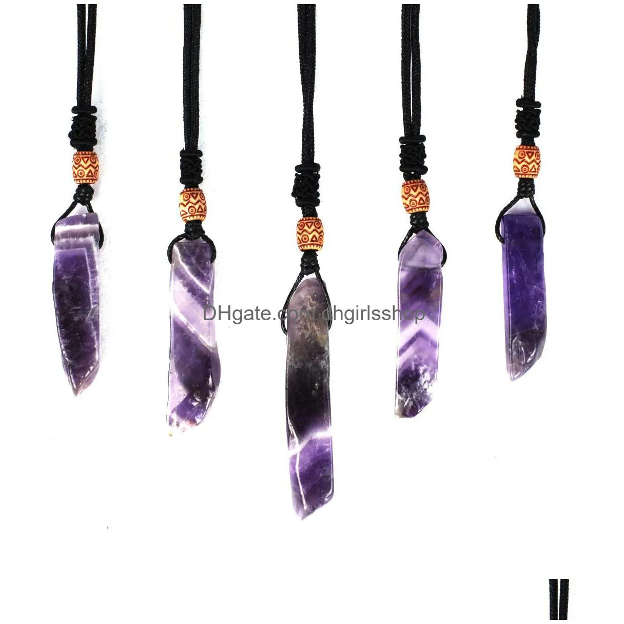 natural stone irregular long necklace crystal stone pendant necklace fashion accessories