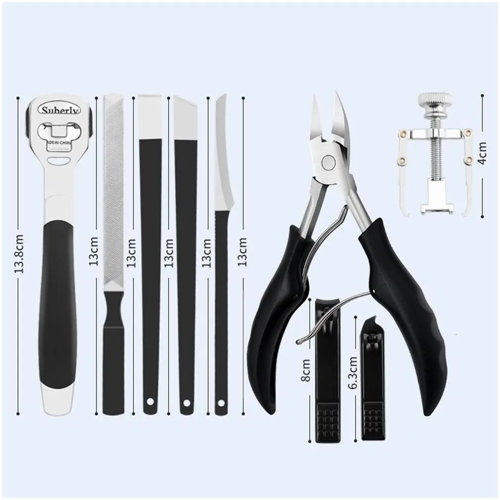 foot care 10pcs pedicure tools professional kit ingrown toenail removal correction clippers toe nail file lifter treatment 230826