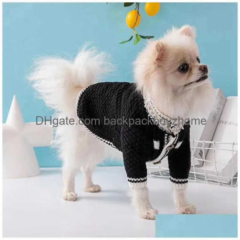designer dog clothes brands dog apparel spring coats small fragrance pet sweater for cardigan schnauzer bomei teddy corgi pug dogs cat pets clothing black