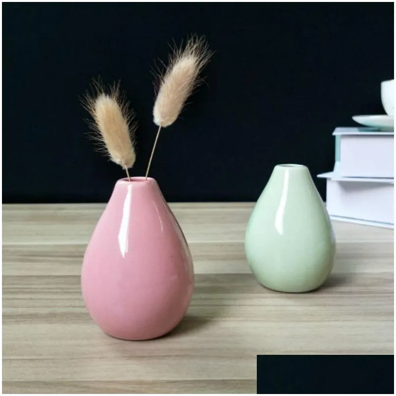 creative home decoration small ceramic vases modern simple living room decor dry flower decorative items ornament mini vase