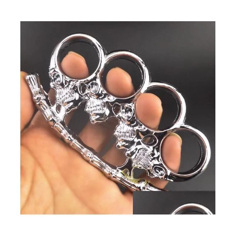 weight about 153g metal brass knuckle duster four finger self defense tool fitness outdoor safety defenses pocket edc tools protective
