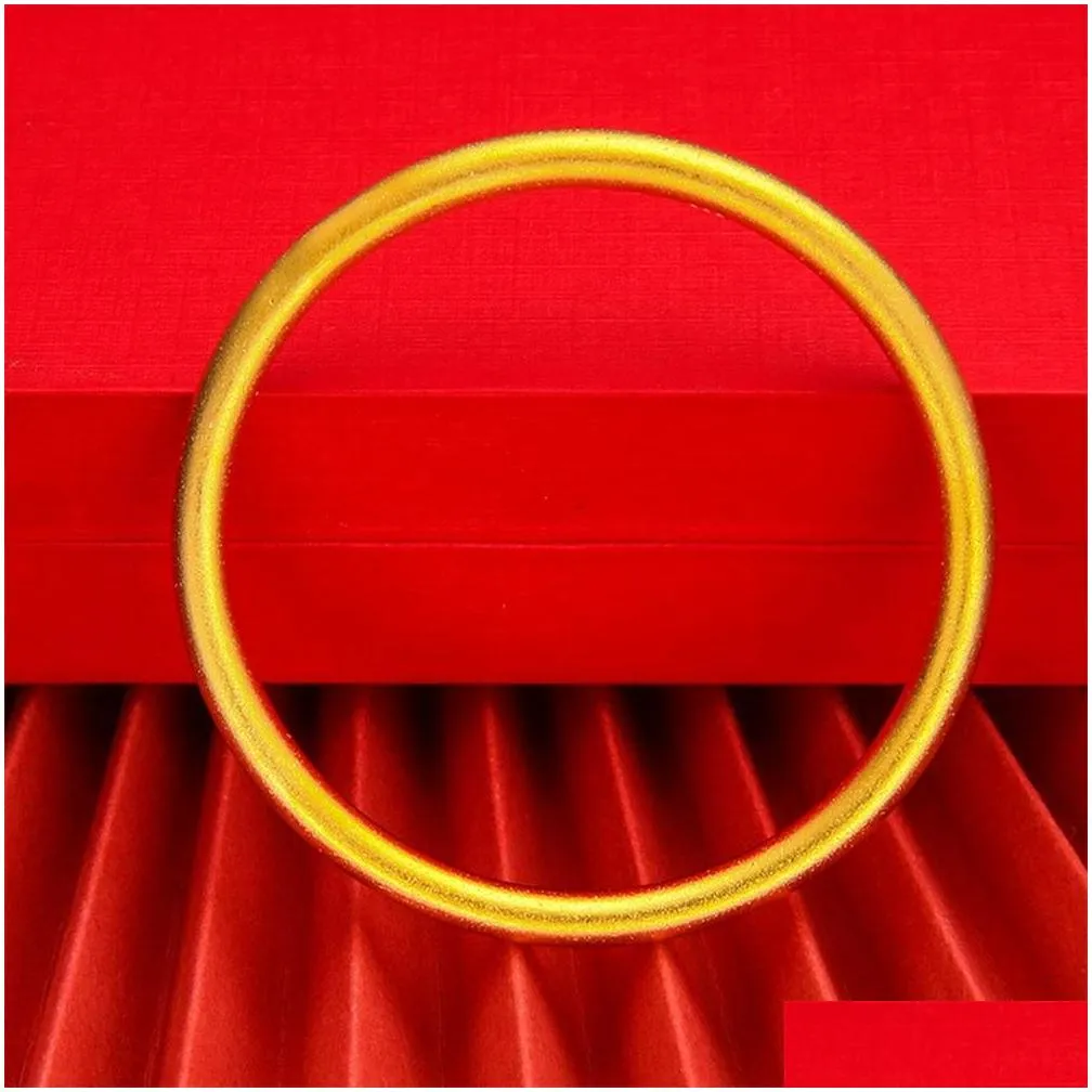 4mm/5mm heritage bangle bracelet women classic wedding engagement solid real 18k yellow gold filled jewelry dia 60mm/62mm