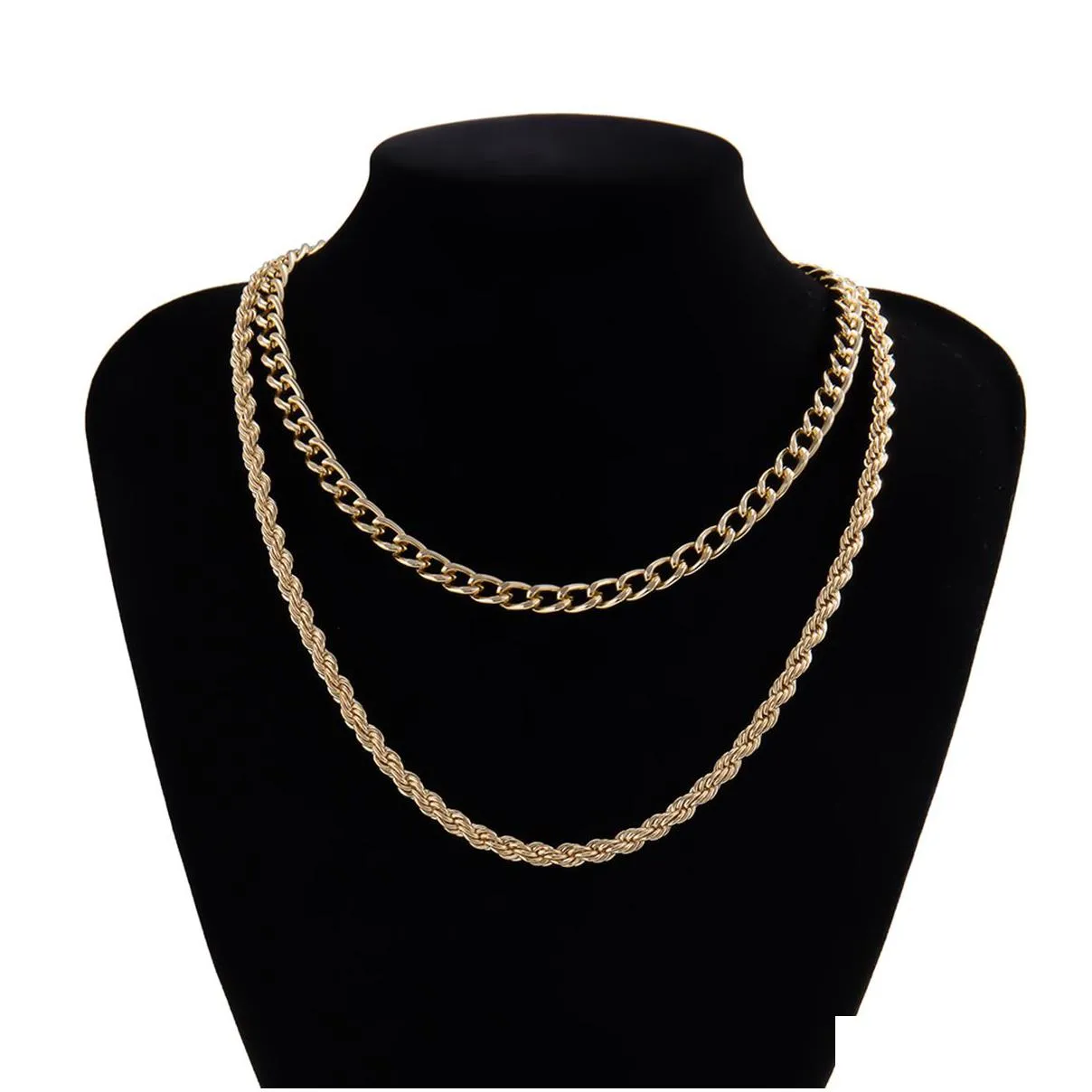 women multi layer choker necklace braid gold chains wrap chokers collars fashion jewelry will and sandy