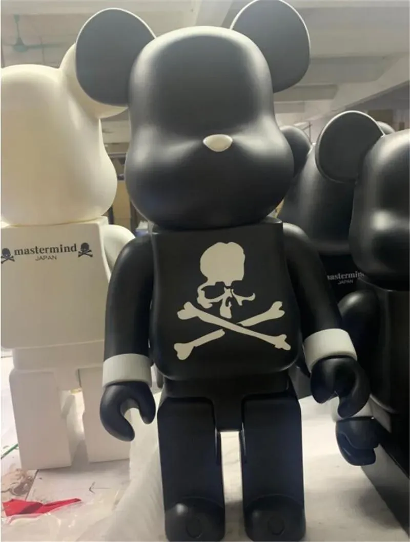 HOT 1000% 70CM Bearbrick Evade glue Skull White and Black bear figures Toy For Collectors Be@rbrick Art Work model decorations kids