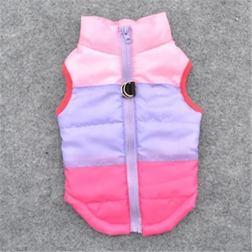 dog clothing winter thickened dog padded jacket vest feather silk cotton traction buckle