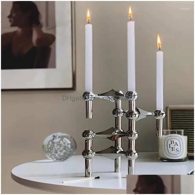 candle holders geometric aesthetic candles candelabro pedestal nordic luxury metal small modern kaarshouder decorations