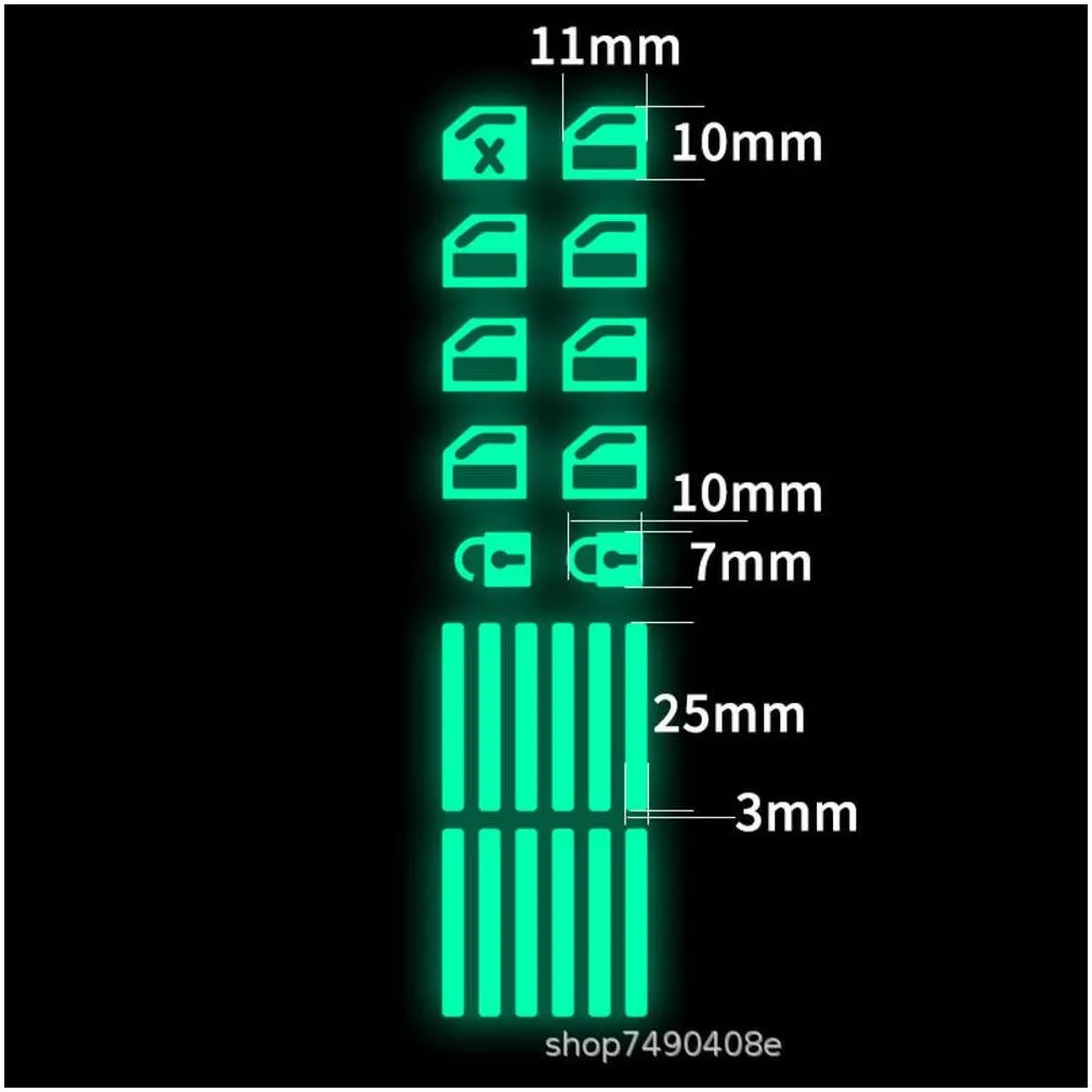 1/2pcs colorful luminous car button stickers window lift switch decals car interior stickers suitable for various models