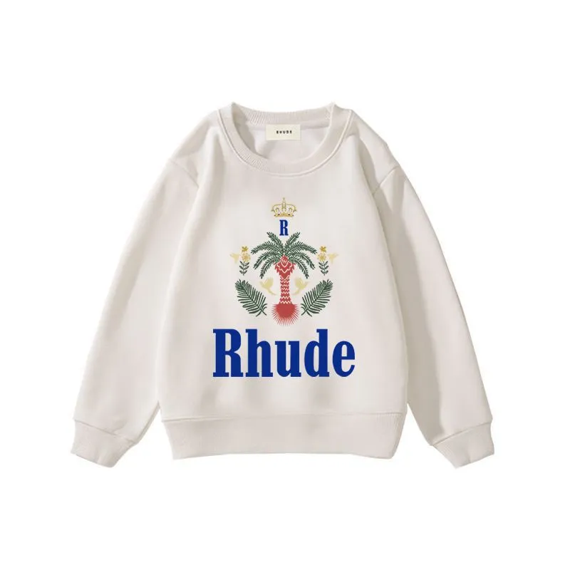 Childrens Sweatshirt Rhude Fashion Luxury Designer Sweatshirts For Boys Girls Kids Hoodies Round Neck Hoodie Letter Printing Pullover Kid