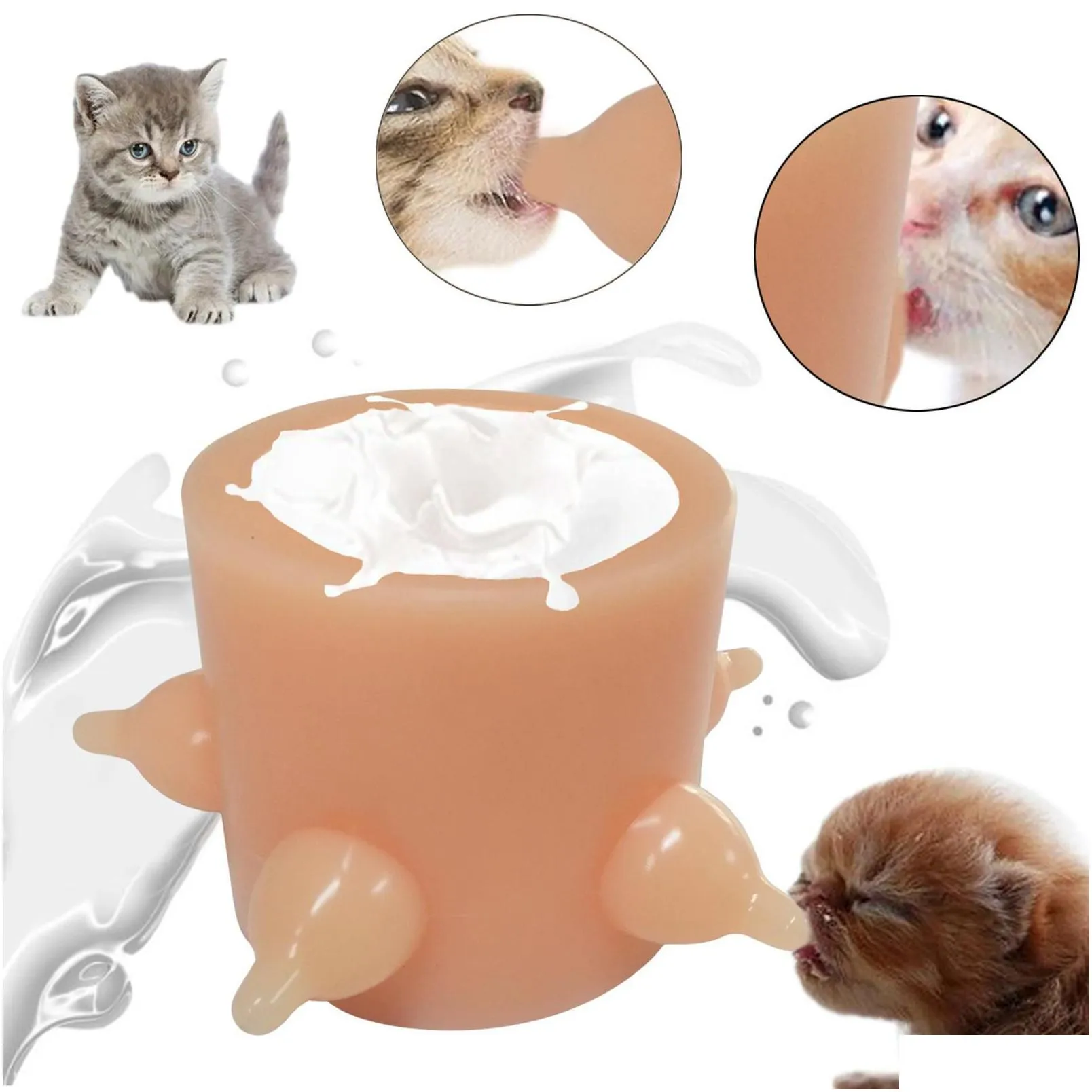 feeders automatic breast feeder puppy cat rabbit pet baby milk silicone nipple feeders multiple