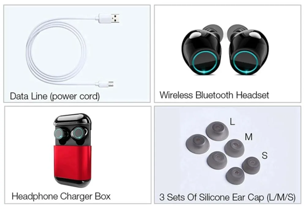 Wireless TWS Earphone Bluetooth Headphones 5.0 Stereo Earbuds with Mic Charging Case Phone Blutooth Headset Bluetooth Earphones (19)