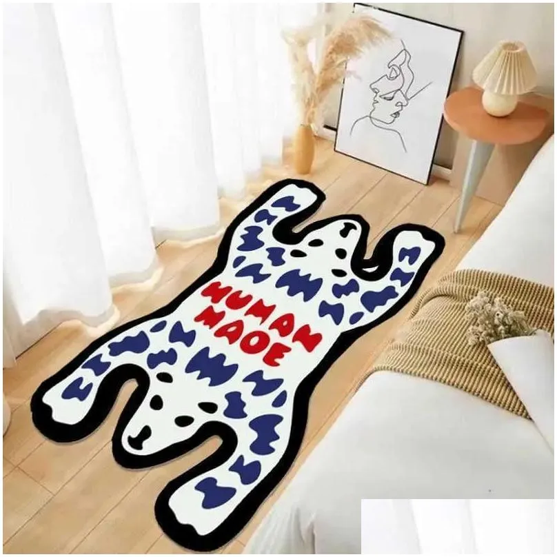 carpets home decor bear rug handmade tufted bear shape carpet floor mat non-slip absorbent bathroom mat living room area rugs g230526