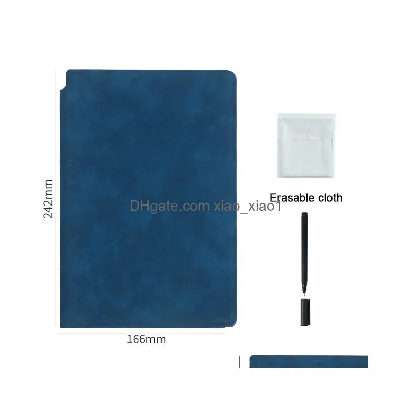 wholesale a5 reusable whiteboard notebook leather memo whiteboard pen erasing cloth weekly planner portable stylish office
