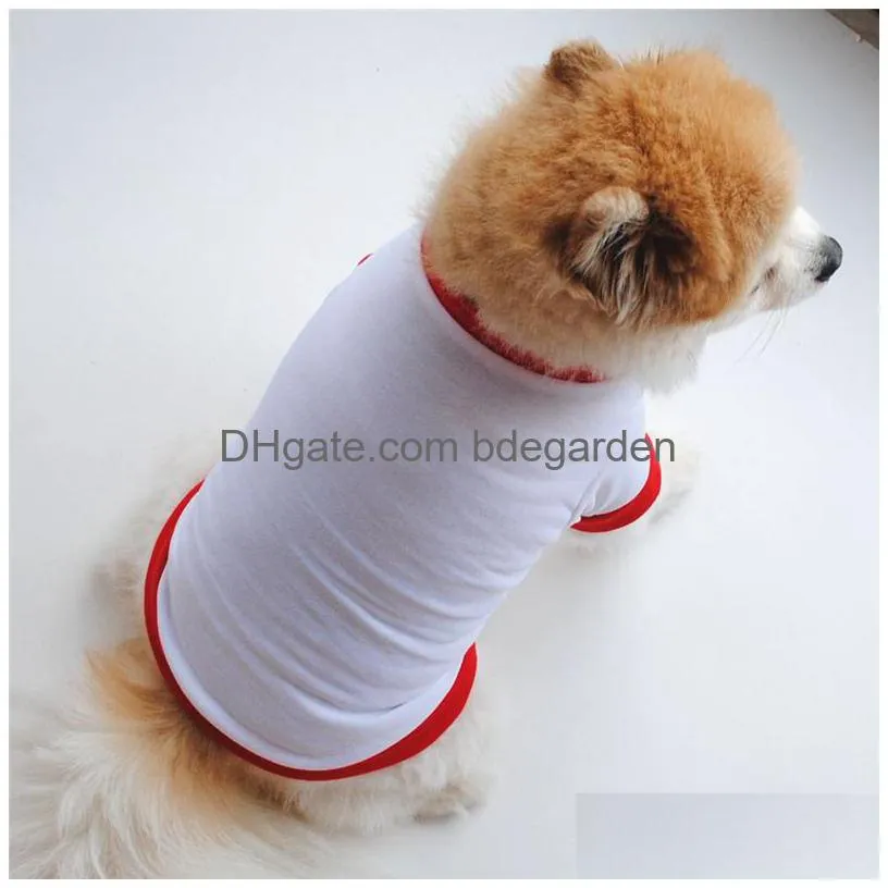dog apparel sublimation blanks dogs clothes white blank puppy shirts solid color small t shirt cotton outwear pet supplies 2 colors s