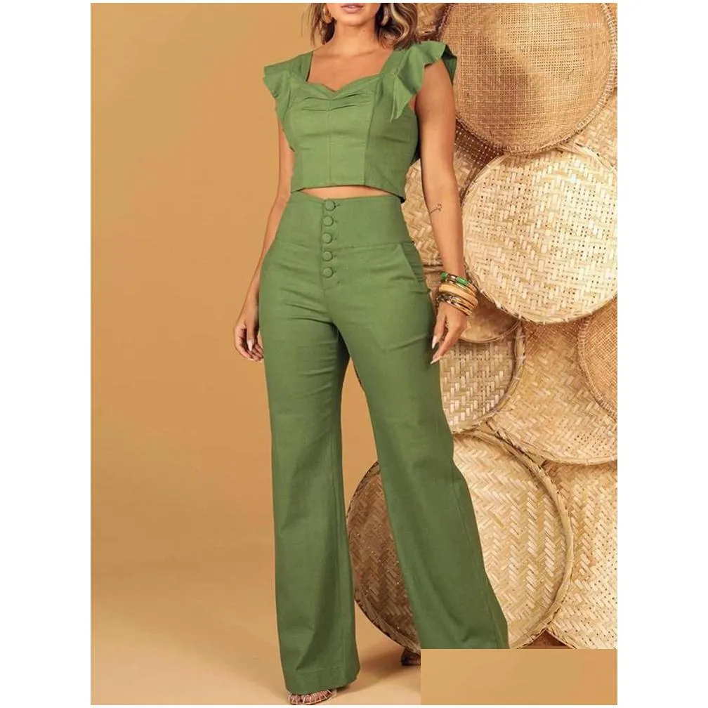 womens two piece pants two-piece set womens top