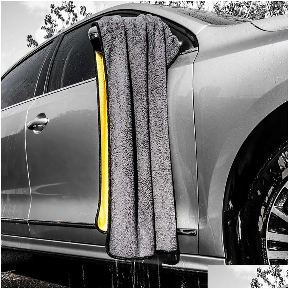  160x60cm thick plush microfiber towel car wash accessories super absorbent car cleaning detailing cloth auto care drying towels