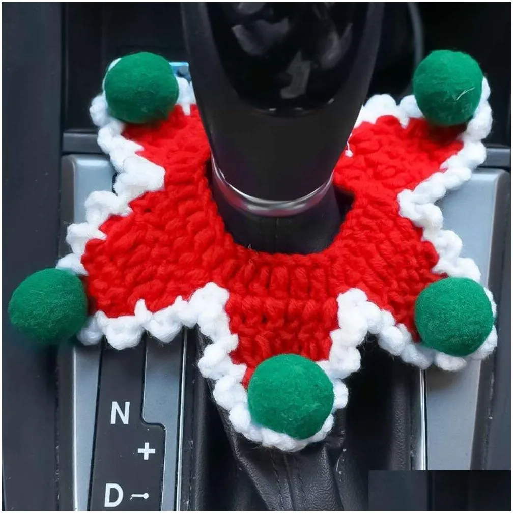  christmas car decoration pendant shift handle protective cover universal car manual shift decorative knob cover accessories
