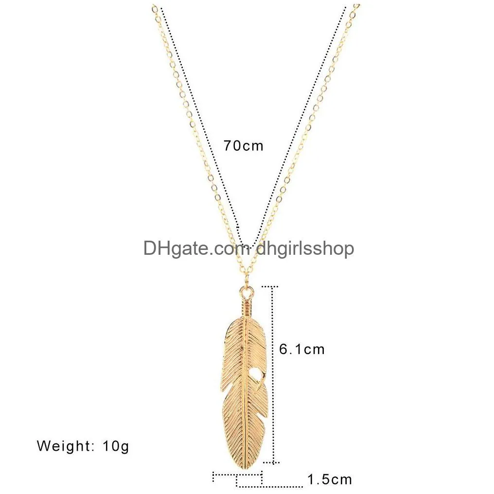 vintage feather pendant necklaces personalized tassel necklace womens decorative ornaments
