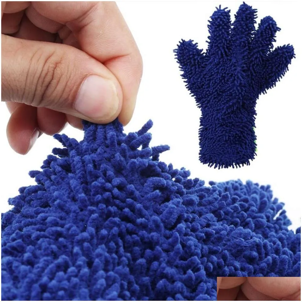 1/2pcs microfiber car wash gloves double-sided multifunctional cleaning brushes detailing washing gloves for car cleaning tool