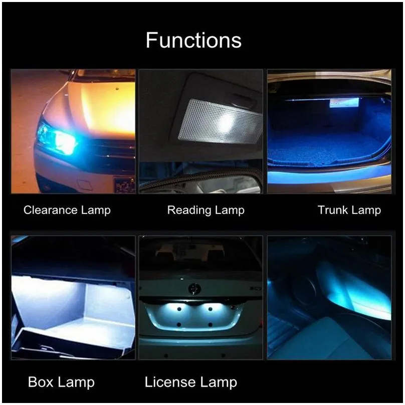 2pcs led car dc 12v lampada light t10 5050 super white 194 168 w5w t10 led parking bulb auto wedge clearance lamp