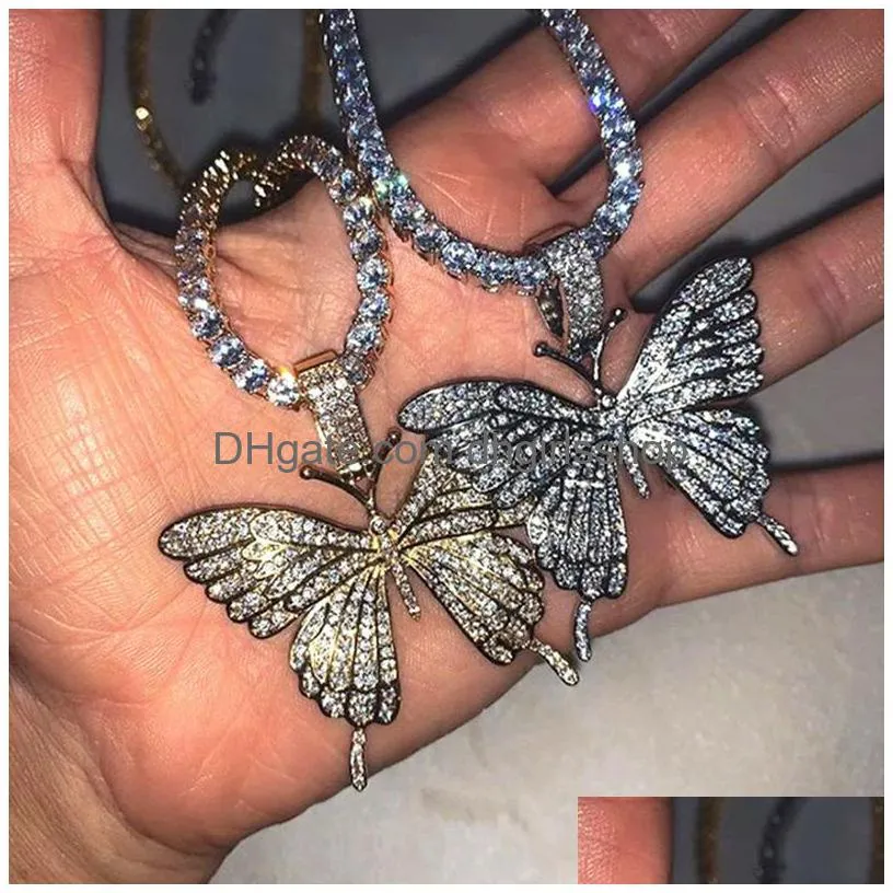 diamond butterfly necklace fashion tennis choker pendant necklace lady party decoration jewelry accessories