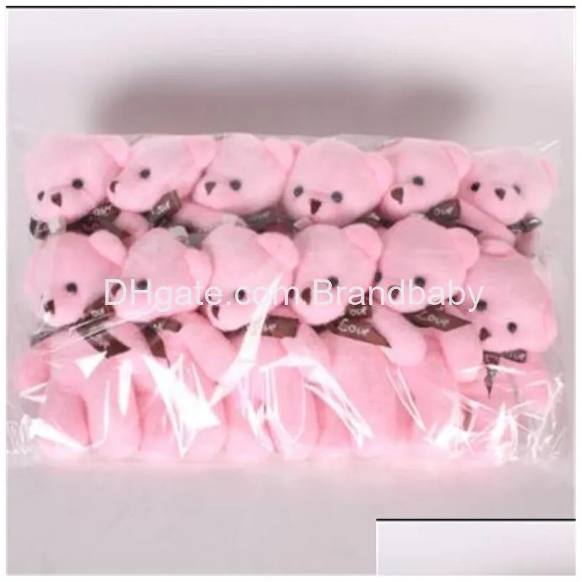 12pcs wholesale soft stuffed bear plush mini teddy dolls toy small gift for party wedding keychain bag pendant