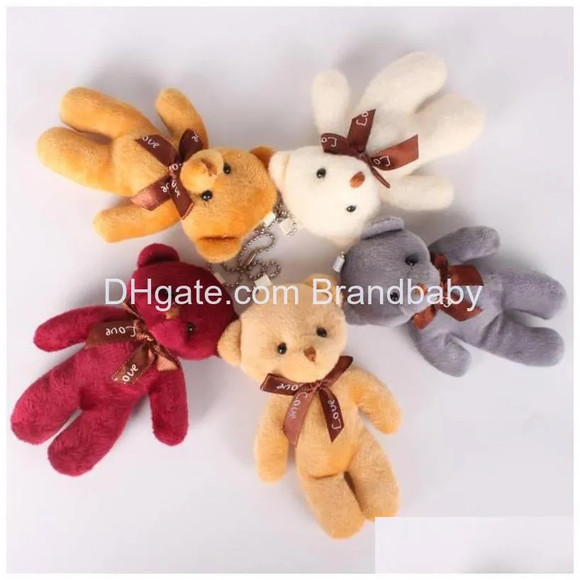 12pcs wholesale soft stuffed bear plush mini teddy dolls toy small gift for party wedding keychain bag pendant