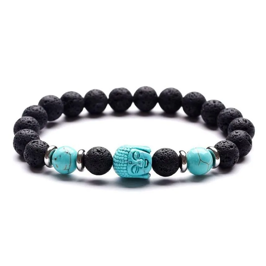 yoga chakra natural stone buddha bracelet tiger eye amethyst crystal lava rock beads strand oil diffuser bracelets for women men fashion jewelry will and